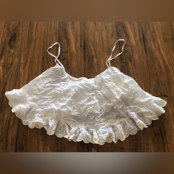 Free people sheer white flowy tank top - Picture 2 of 5